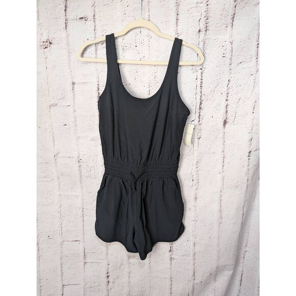 Abercrombie & Fitch Black Traveler Romper Shorts Elastic Waist Drawstring Sz XST - Picture 1 of 11